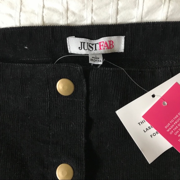 A-line Corduroy Skirt with Snap Buttons - Picture 4 of 5